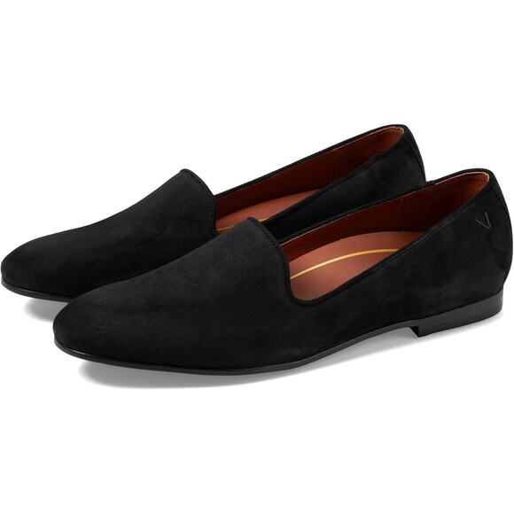 Vionic Womens 7.5W Black Suede Leather Willa Flats Loafers Slip On Casual LB7-15 - Picture 1 of 12